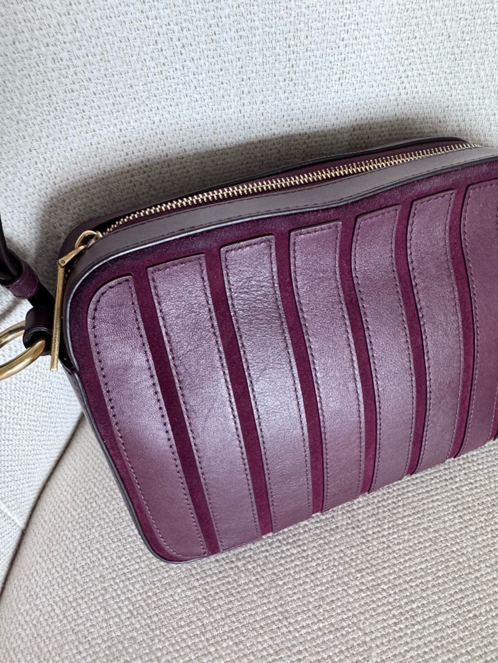 MICHAEL Michael Kors Plum Purple Brooklyn Suede/Leather CrossBody Bag - Picture 5 of 10